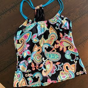 Swim suit top, paisley pattern, size large